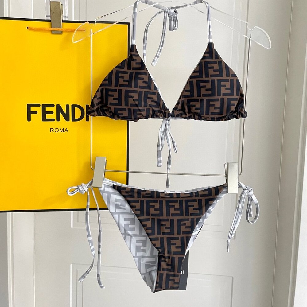 Fendi Reversible Ff Monogram Triangle Bikini Set - image 1